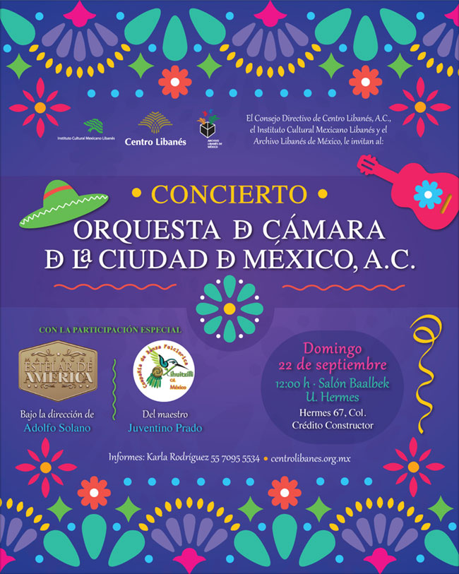 Concierto de la Orquesta de Cámara de la Ciudad de México Centro Libanés